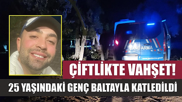 Çiftlikte vahşet!  25 yaşındaki genç baltayla katledildi