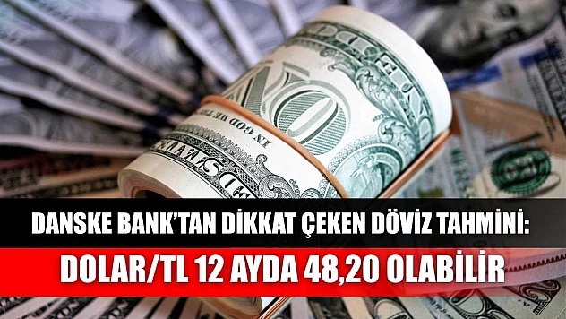 Danske Bank'tan Dikkat Çeken Döviz Tahmini: Dolar/TL 12 Ayda 48,20 Olabilir