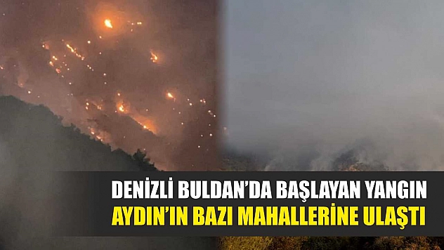 Denizli Buldan'da başlayan yangın Aydın'ın bazı mahallerine ulaştı