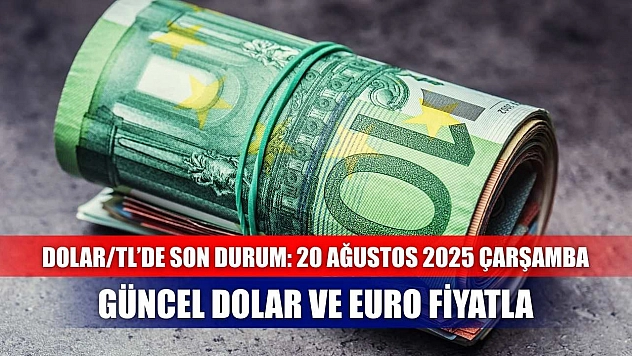 Dolar/TL'de Son Durum: 20 Ağustos 2025 Çarşamba Güncel Dolar ve Euro Fiyatları