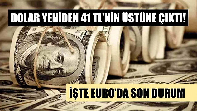 Dolar yeniden 41 TL'nin üstüne çıktı! İşte Euro'da son durum