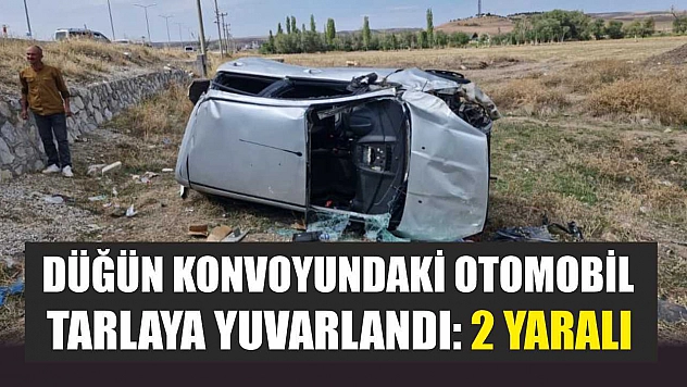 Düğün konvoyundaki otomobil tarlaya yuvarlandı: 2 yaralı