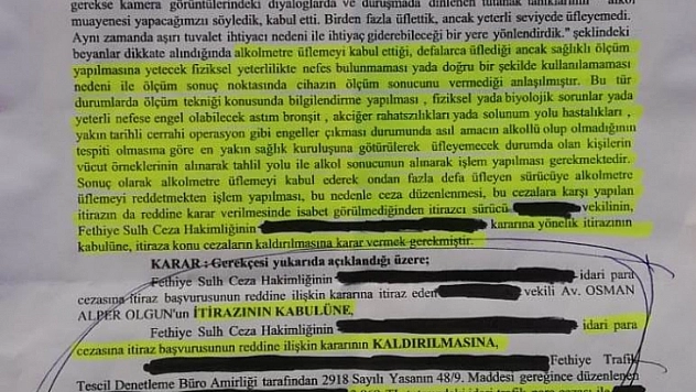 Ehliyet üst mahkemeden döndü