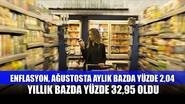 Enflasyon, ağustosta aylık bazda yüzde 2,04, yıllık bazda yüzde 32,95 oldu