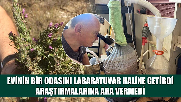 Evinin bir odasını labaratuvar haline getirdi, araştırmalarına ara vermedi