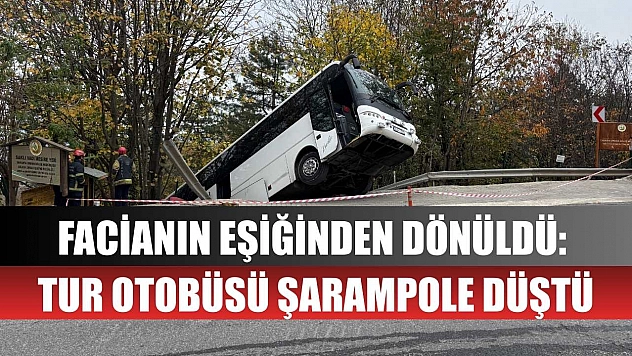 Facianın eşiğinden dönüldü: Tur otobüsü şarampole düştü