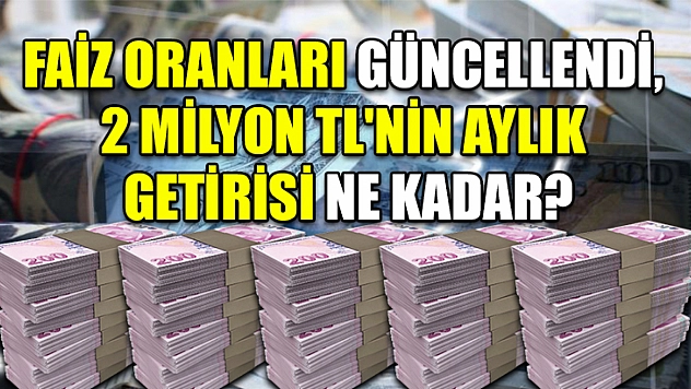 Faiz Oranları Güncellendi, 2 Milyon TL'nin Aylık Getirisi Ne Kadar?