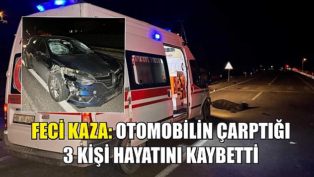 Feci kaza: Otomobilin çarptığı 3 kişi hayatını kaybetti