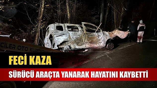 Feci kaza: Sürücü araçta yanarak hayatını kaybetti