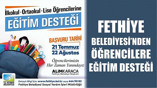 Fethiye Belediyesi'nden Öğrencilere Eğitim Desteği