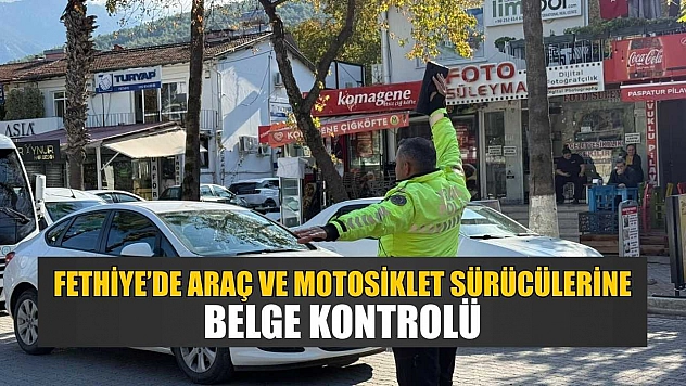 Fethiye'de araç ve motosiklet sürücülerine belge kontrolü
