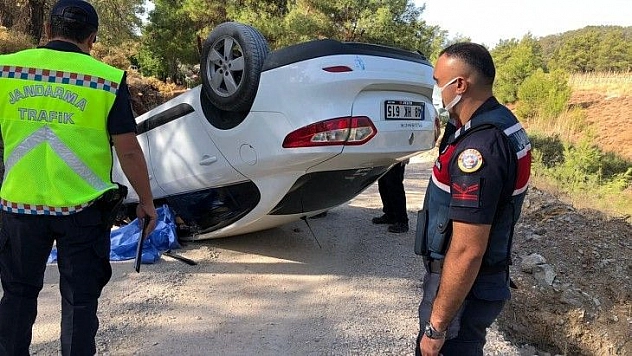 Fethiye'de devrilen otomobilin sürücüsü hayatını kaybetti