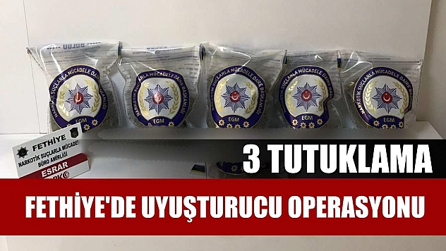Fethiye'de uyuşturucu operasyonu: 3 tutuklama