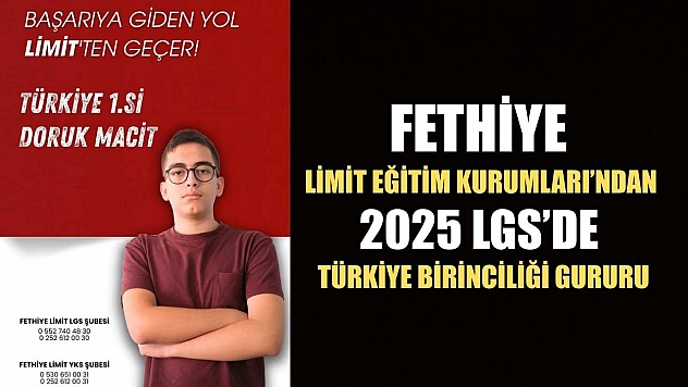 Fethiye Limit Eğitim Kurumları'ndan 2025 LGS'de Türkiye Birinciliği Gururu