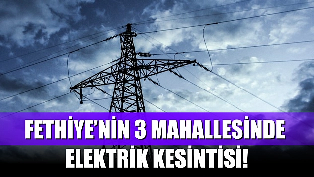Fethiye'nin 3 mahallesinde 24 Ağustos Pazar günü elektrik kesintisi! İşte detaylar