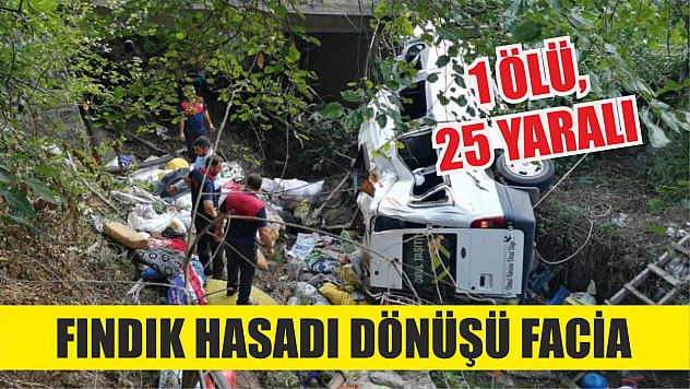 Fındık hasadı dönüşü facia: 1 ölü, 25 yaralı