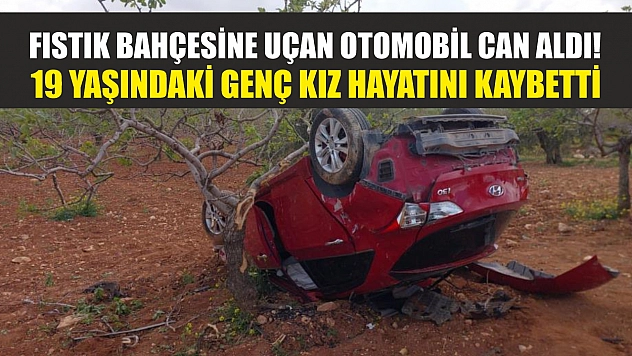 Fıstık bahçesine uçan otomobil can aldı! 19 yaşındaki genç kız hayatını kaybetti