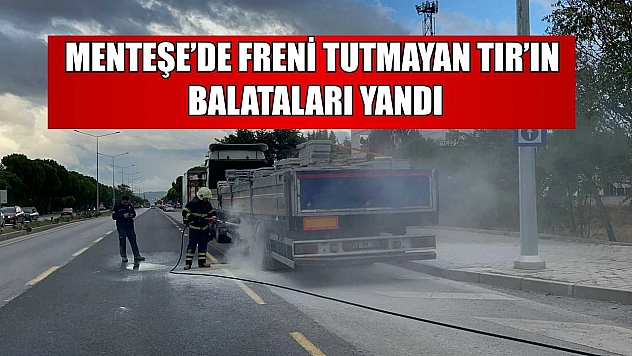 Freni tutmayan tırın balataları yandı