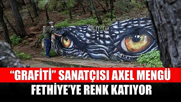 'Grafiti' sanatçısı Axel Mengü, Fethiye'ye renk katıyor