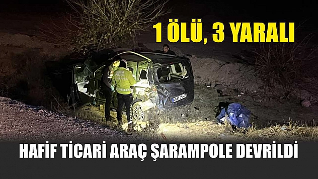 Hafif Ticari Araç Şarampole Devrildi: 1 Ölü, 3 Yaralı