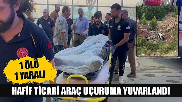 Hafif ticari araç uçuruma yuvarlandı: 1 ölü, 1 yaralı
