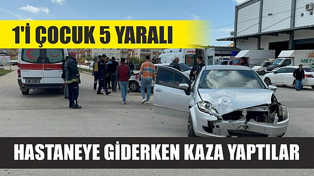 Hastaneye giderken kaza yaptılar: 1'i çocuk 5 yaralı