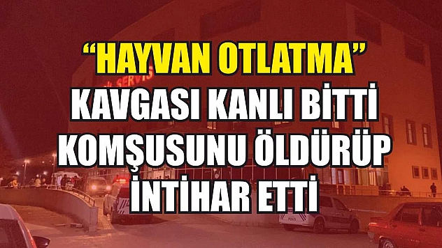 'Hayvan otlatma' kavgası kanlı bitti: Komşusunu öldürüp intihar etti