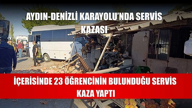 İçerisinde 23 öğrencinin bulunduğu servis kaza yaptı