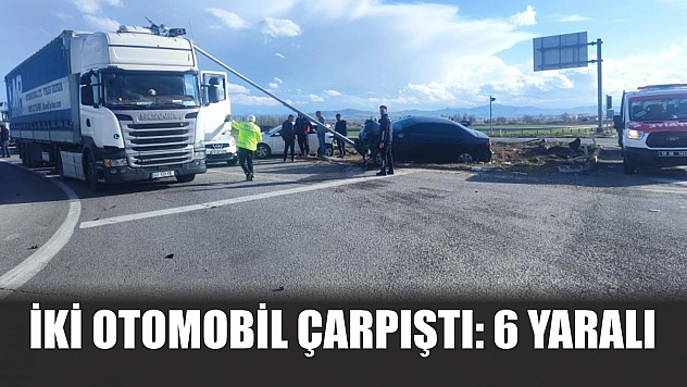 İki otomobil çarpıştı: 6 yaralı
