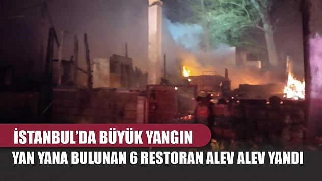 İstanbul'da büyük yangın: Yan yana bulunan 6 restoran alev alev yandı