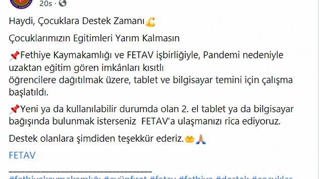 KAYMAKAMLIK VE FETAV'DAN UZAKTAN EĞİTİME DESTEK