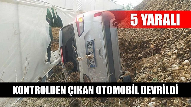 Kontrolden çıkan otomobil devrildi: 5 yaralı