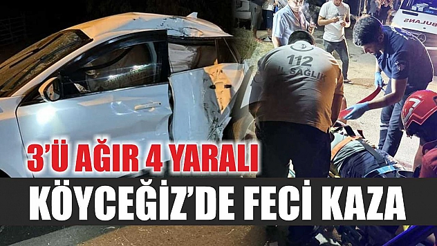 Köyceğiz'de feci kaza: 3'ü ağır 4 yaralı