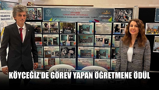Köyceğiz'de görev yapan öğretmene ödül