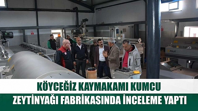 Köyceğiz Kaymakamı Kumcu, zeytinyağı fabrikasında inceleme yaptı