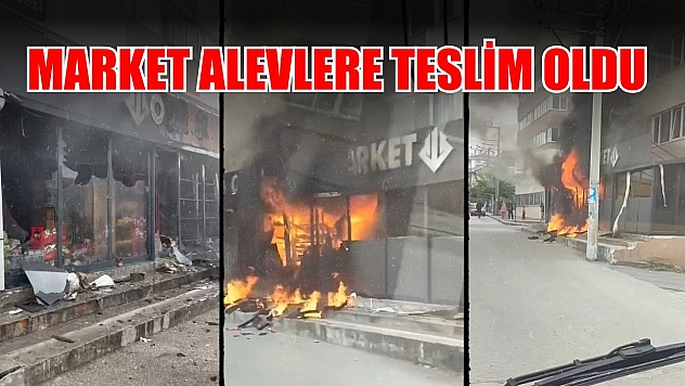 Market alevlere teslim oldu
