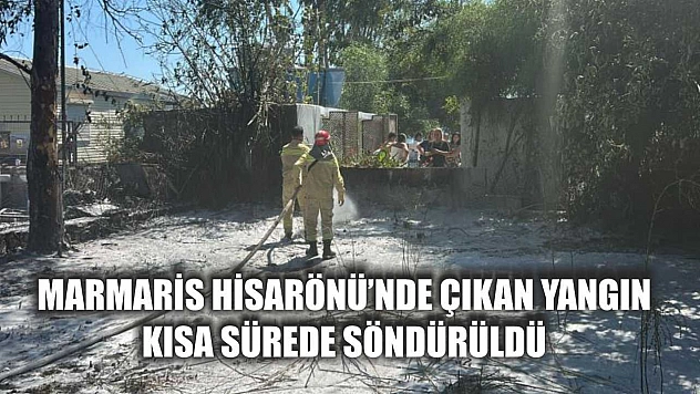 Marmaris Hisarönü'nde çıkan yangın kısa sürede söndürüldü
