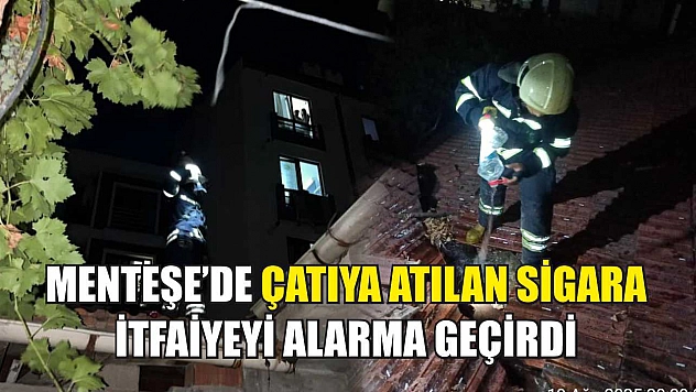 Menteşe'de çatıya atılan sigara itfaiyeyi alarma geçirdi