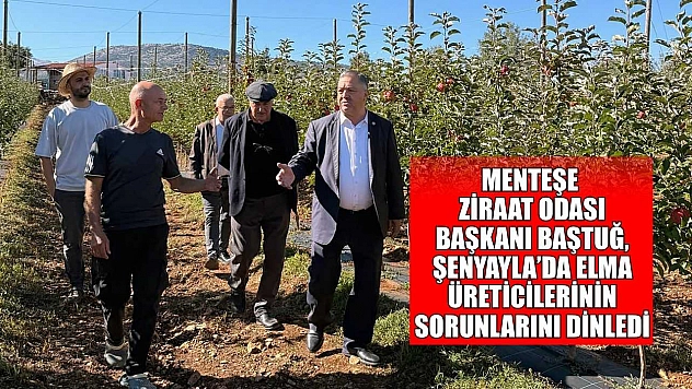 Menteşe Ziraat Odası Başkanı Baştuğ, Şenyayla'da elma üreticilerinin sorunlarını dinledi