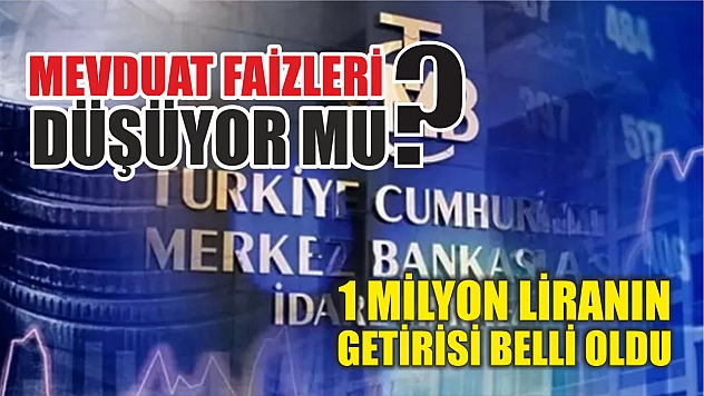 Mevduat faizleri düşüyor mu? 1 milyon liranın getirisi belli oldu