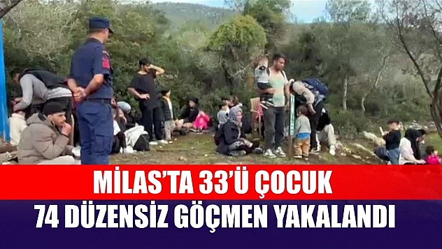 Milas'ta 33'ü çocuk, 74 düzensiz göçmen yakalandı