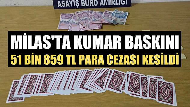 Milas'ta kumar baskını: 51 bin 859 TL para cezası kesildi