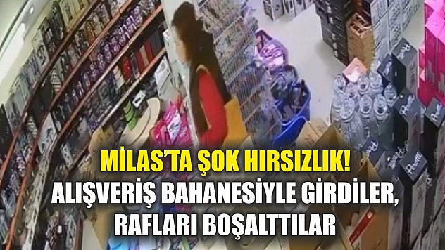 Milas'ta şok hırsızlık! Alışveriş bahanesiyle girdiler, rafları boşalttılar