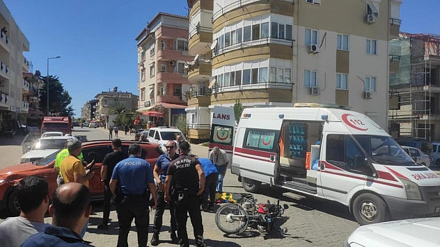 Motosiklet sürücüsü hastanelik oldu