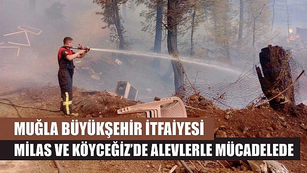 Muğla Büyükşehir İtfaiyesi Milas ve Köyceğiz'de Alevlerle Mücadelede