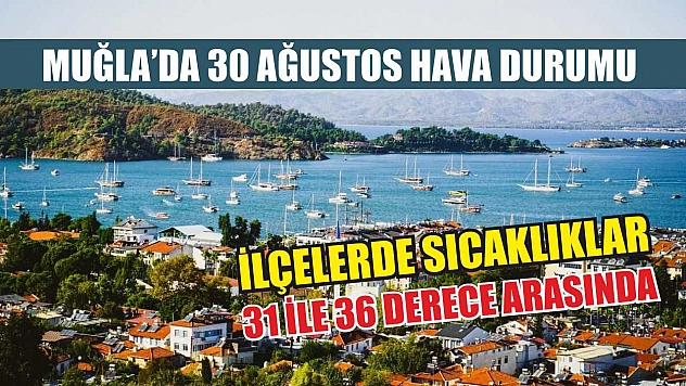 Muğla'da 30 Ağustos Hava Durumu: İlçelerde Sıcaklıklar 31 ile 36 Derece Arasında
