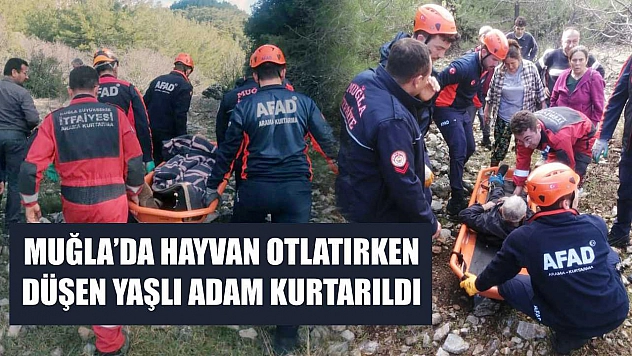 Muğla'da Hayvan Otlatırken Düşen Yaşlı Adam Kurtarıldı