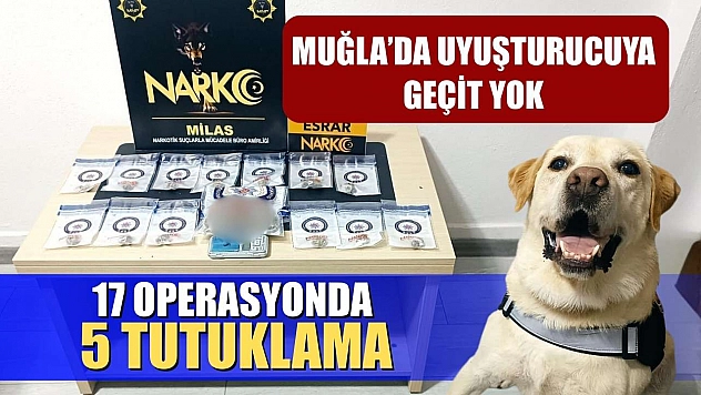 Muğla'da uyuşturucuya geçit yok: 17 operasyonda 5 tutuklama