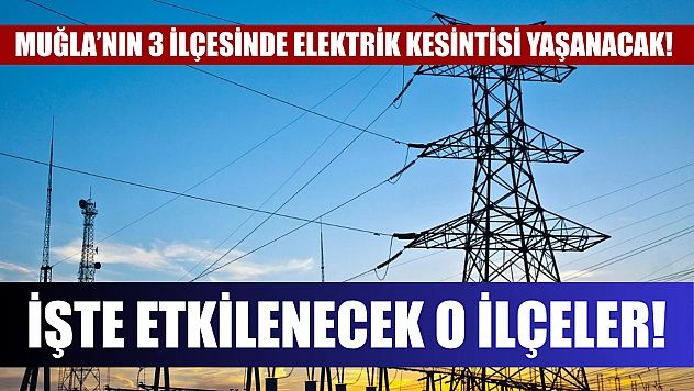 Muğla'nın 3 ilçesinde elektrik kesintisi yaşanacak! İşte etkilenecek o ilçeler..
