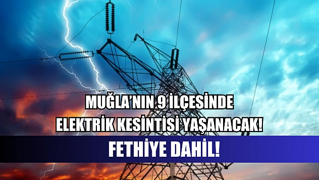 Muğla'nın 9 ilçesinde elektrik kesintisi yaşanacak! Fethiye dahil